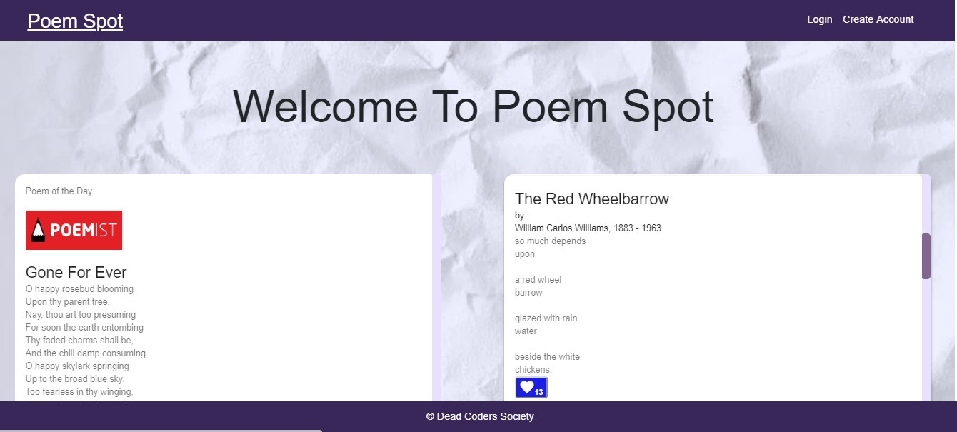 PoemSpot home page