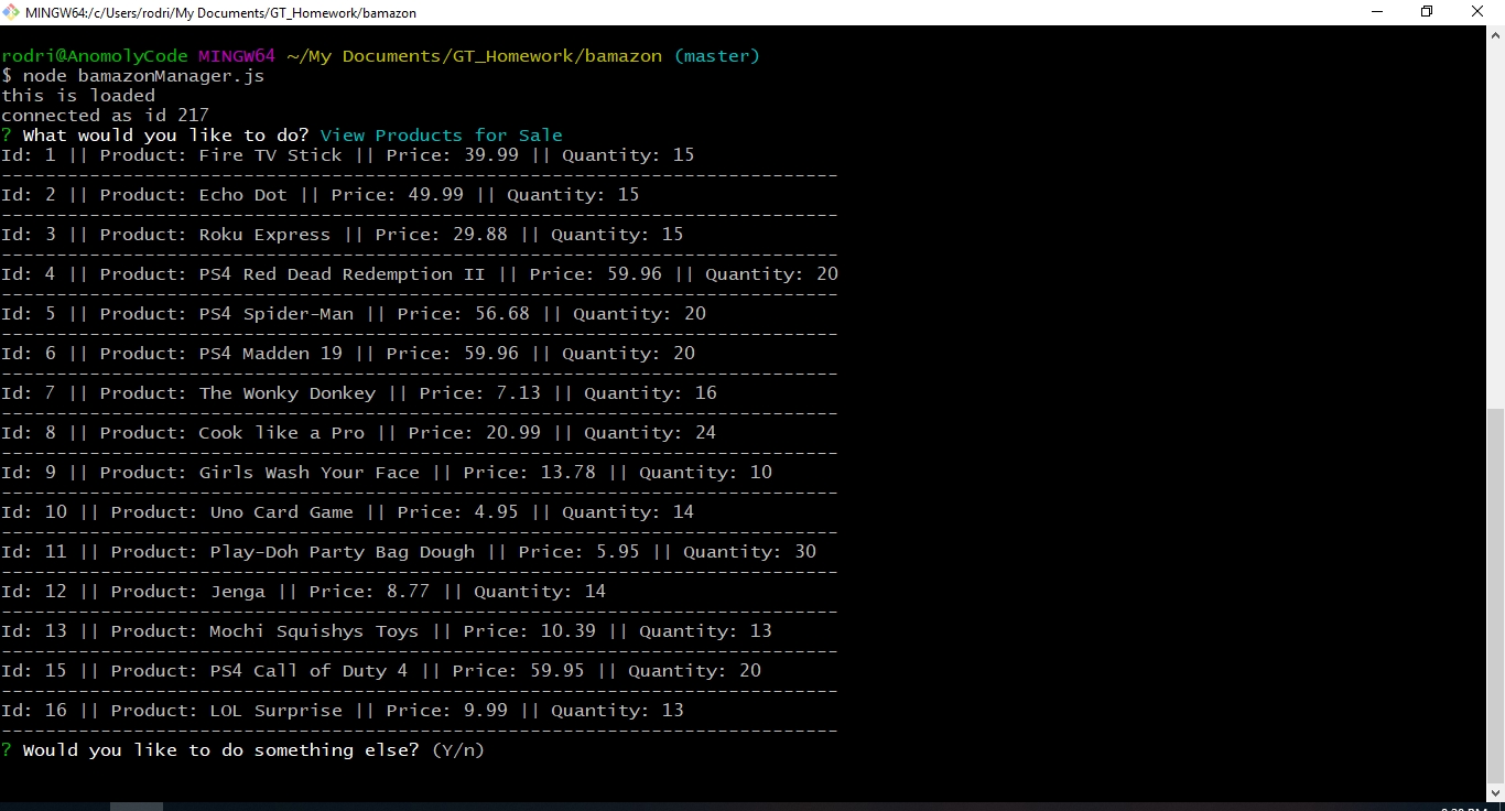 CLI screenshot